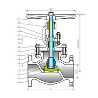 شیر گلوب کربن استیل‎ کلاس 900Lb