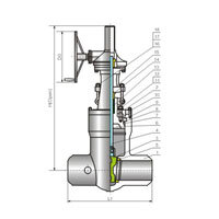 شیر کشویی کربن استیل کلاس (pressure seal) کلاس 1500Lb