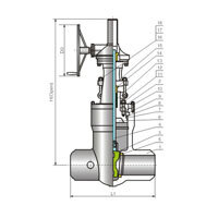شیر کشویی کربن استیل کلاس (pressure seal) کلاس 2500Lb